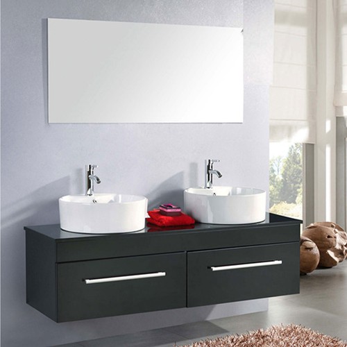 Meuble salle bain noir set - salle, de