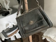 Vintage ensemble Sac À Main Et Porte Monnaie En Cuir Epoque Guerre 1900/1945