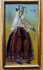 FEMME ESPAGNOLE EN ROBE HUILE