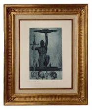 ANDRE LAMBERT (1884-1967) SUPERBE EAU-FORTE AQUATINTE REHAUSSEE AQUARELLE (24)