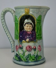 ANCIEN PICHET POT A EAU  BARBOTINE Mr et Mme à la fenêtre  ORCHIES ONNAING 