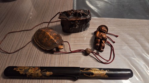 Ensemble netsuke kiseru et - netsuke,,