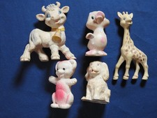 Anciens jouets "pouet pouet", lot de cinq "pouets" vintage