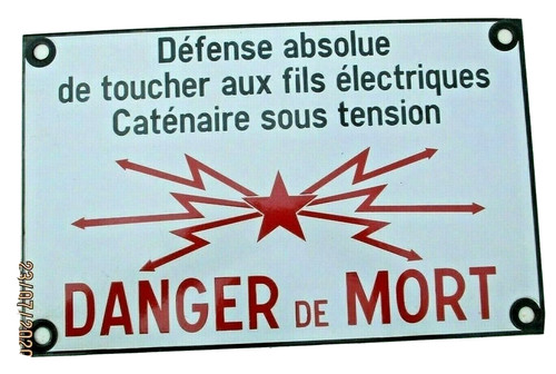 Plaque emaillee danger - de, mort