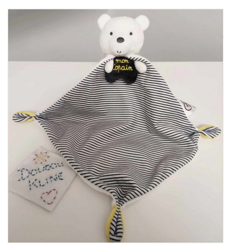 Doudou plat ours - doudou, noir