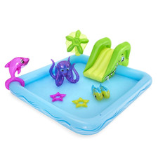 Bestway 53052 Piscine Gonflable Aquarium Fantastique Avec Splash Toboggan Animal