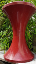 AUTHENTIQUE TABOURET "TAM-TAM" "STAMP 169" VINTAGE/ ANNÉES 70-80 rouge bordeaux