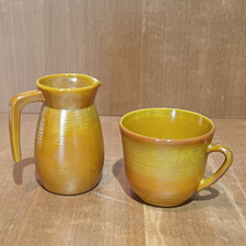 Ensemble Tasse Et Petite Carafe Arcopal Série Volcan, Pichet 25cl, Vintage 