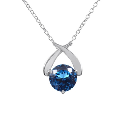 Bleu tourmaline pendentif - bleu, 925