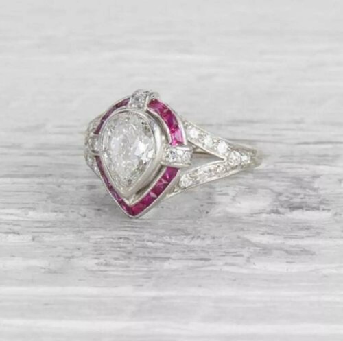 Bague mariage art déco - de,