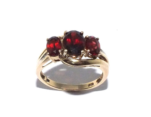 Bague trilogie jaune 9ct - en, or