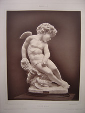 Photoglyptie sculpture de Jean Baptiste CARPEAUX  L' Amour blessé