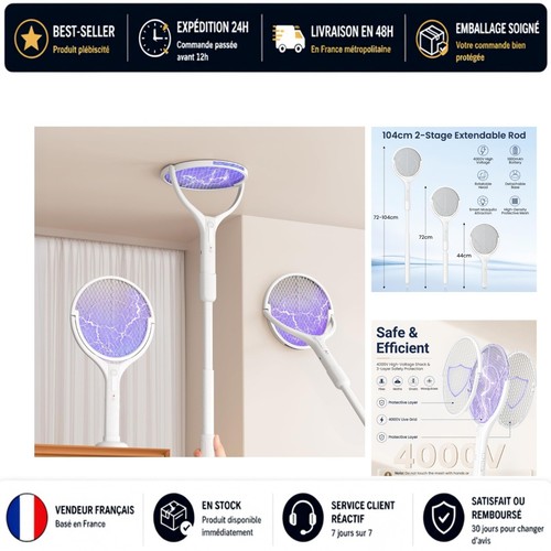 Raquette électrique insectes - Électrique,
