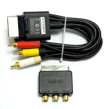 CONSOLE XBOX 360 COMPOSITE AV CABLE TV VIDEO RCA ADAPTATEUR PERITEL OFFICIEL