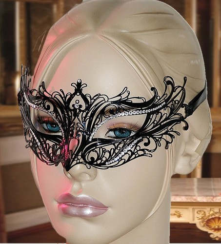Masque venitien rosa fait main - masque,
