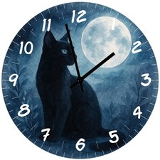 Horloge murale en verre Chat