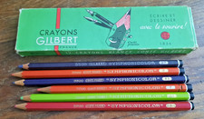 BOITE 6 CRAYONS DE COULEUR BLANZY CONTE GILBERT SYMPHONICOLOR EN CARTON ANCIENNE