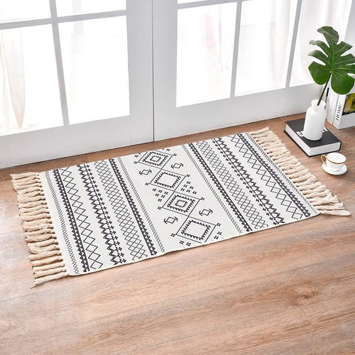 Woven cotton rug - woven,
