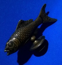 Ancienne Poignée de Plat Poisson Cuivre