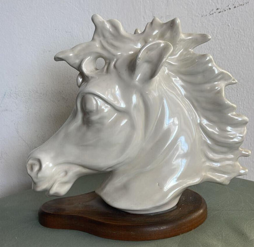 Tête cheval céramique - tête, en