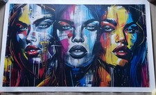 Toile street art -Portraits féminins stylisé – Couleurs vibrantes – 106 x 66 cm 