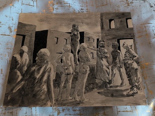 1930 ink wash drawing - 1930's-40's,