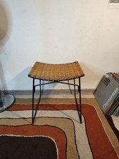 Tabouret En Rotin Vintage