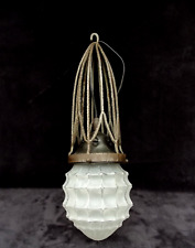 Ancien Plafonnier Suspension fer forgé globe verre dépoli non Majorelle art déco