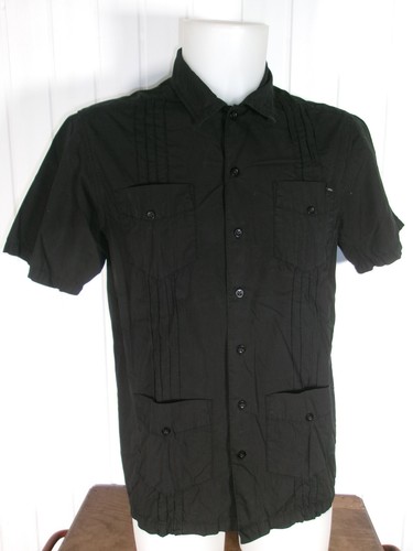 Chemise coton noir surpiqué