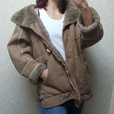 manteau blouson shearling coat fourré mouton oversize vintage