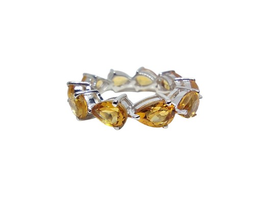 Argent citrine poire bague - argent,