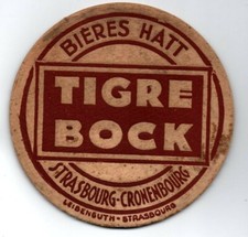 Rare SOUS-BOCK Bière ALSACE HATT TIGRE BOCK Strasbourg-Cronenbourg