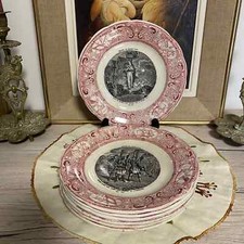 7 Anciennes Assiettes Parlantes Histoire De Jeanne D Arc/Porcelaine de Gien