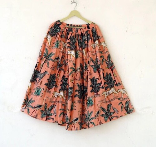 Jupe longue florale coton - jupe,
