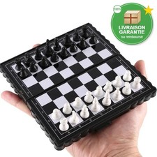 Jeux d'Echecs Echiquier Pliant Petit Jeu de Voyage Mini Chess Magnétique Pliable