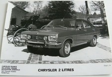 1 photo  / presse CHRYSLER FRANCE CHRYSLER 2 litres de 09 / 1974