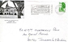 Dordogne - lettre avec flamme Félibrée du Bournat du Périgord Monpazier 1986