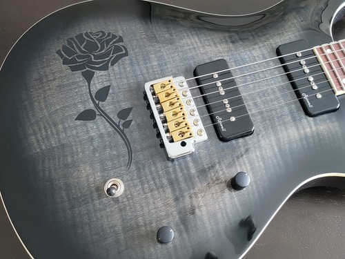 Guitar body rose flower design - body,