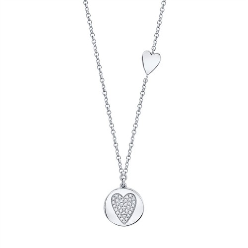 14k blanc diamant coeur - 14k,
