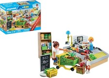 PLAYMOBIL Supermarché Bio MyLife Pack Promo avec Personnages et Accessoires 7164