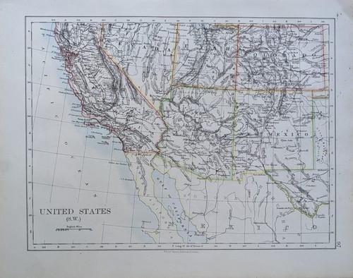 1896 ancien carte sud - ancien,