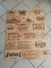 Lot de 18 estampes bois façades caisse vin  
