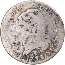 Monnaie, France, Louis XVI, 15 sols françois, 1792 / AN 4, Limoges, TB, Argent