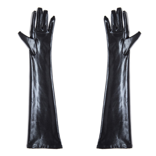 Simili cuir gants longs - simili,