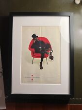 Affiche Ancienne Design Encadrée Womb Chair Eero Saarinen Eames knoll