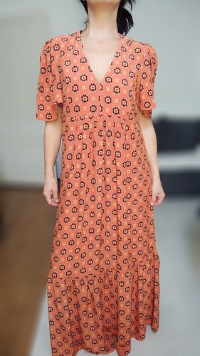 Robe longue fluide terracotta - longue,