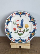Ancienne Assiette Decorative COQ En Faience D'orchies / Moulin Des Loups France