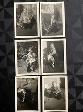 6 ancienne photo Argentique Enfant Cheval bois Tricycle 1948 NB Vintage 18x13cm