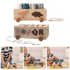 Jouet éducatif en bois pour trier et empiler des formes, idéal pour les