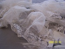 Dentelle ancienne tulle - ancienne, en